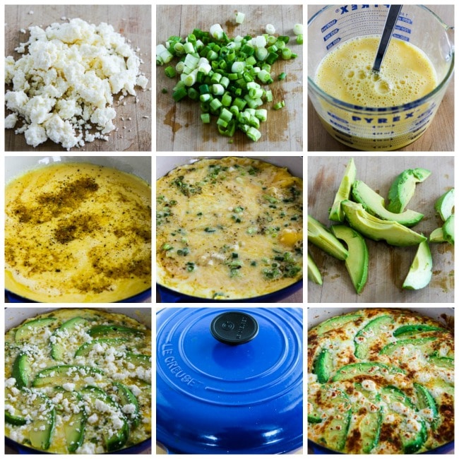 methods of preparing the avocado keto fritata with cheese