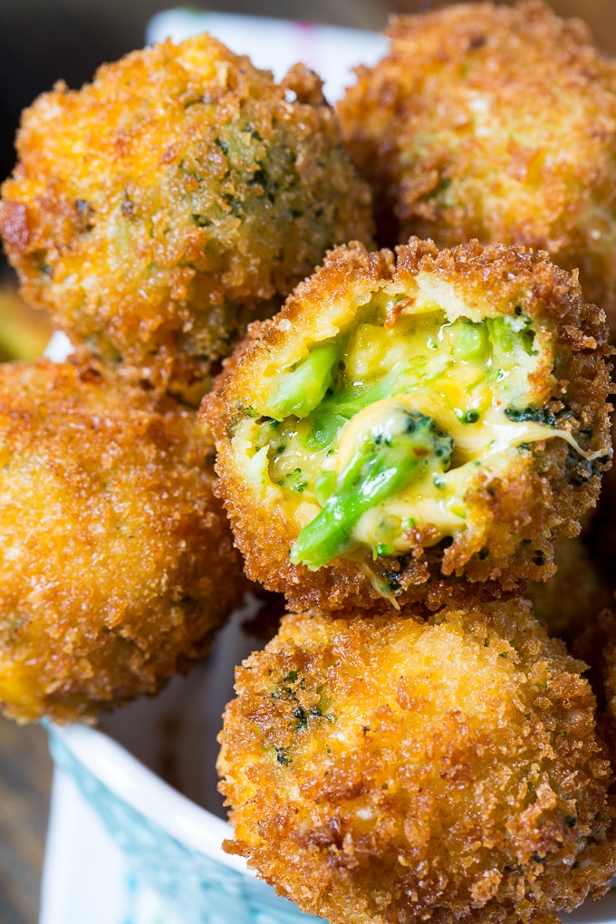 served cheesy broccoli keto balls
