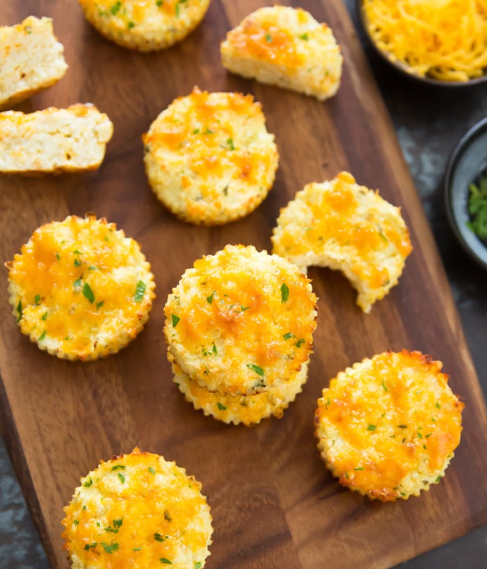 keto cauliflower muffins served