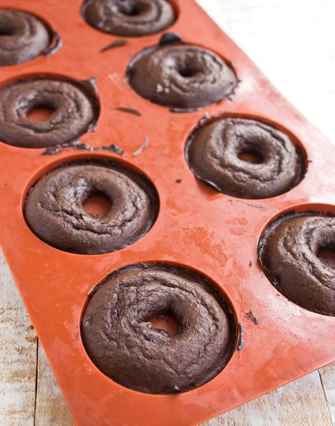 keto chocolate donuts before baking in pan