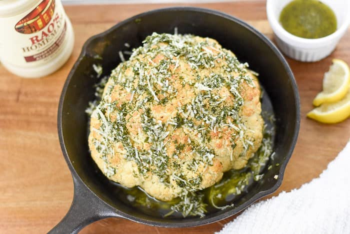 Lemon Alfredo Whole Roasted Cauliflower
