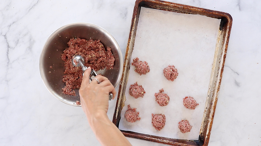 simple keto meatballs forming 