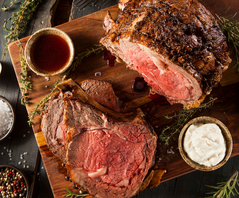 simple keto prime rib roast served
